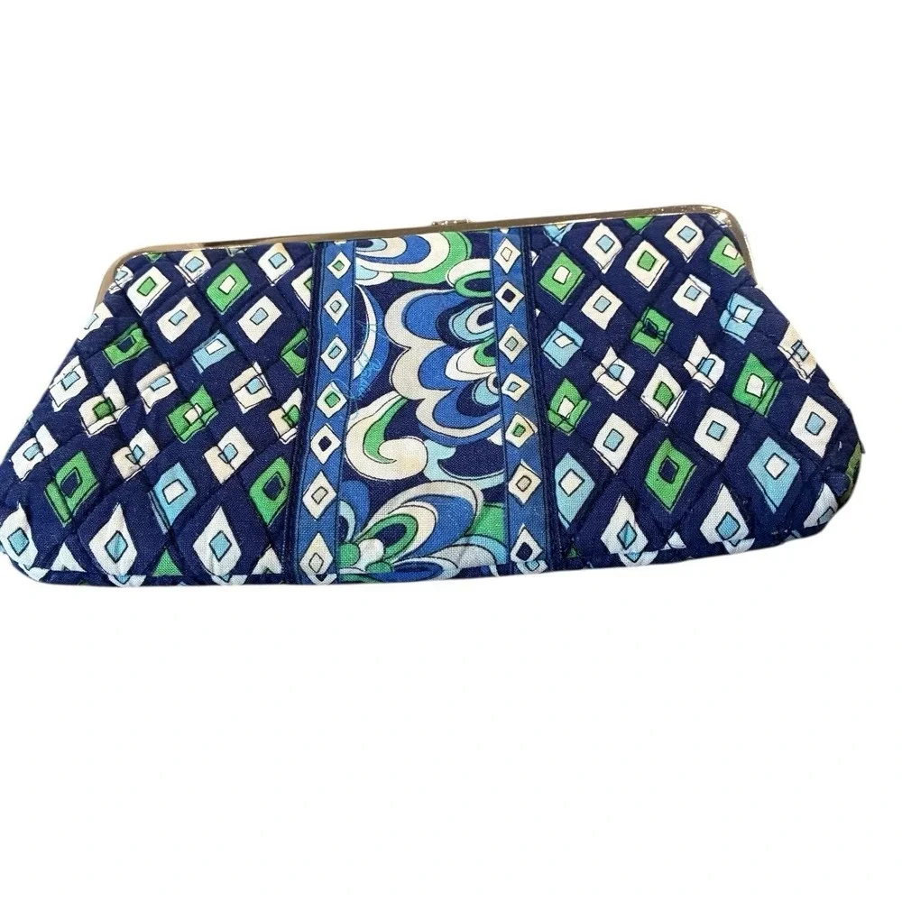 Vera Bradley Mediterranean Blue Kisslock Clutch‎ Wallet